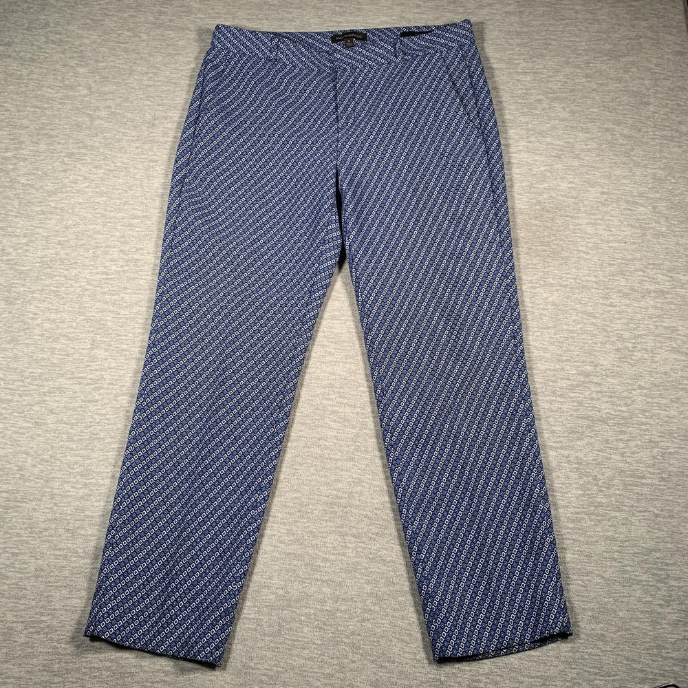 Banana Republic Pants Womens 6 Blue Avery‎ Geometric Print Ankle Tapered Dressy
